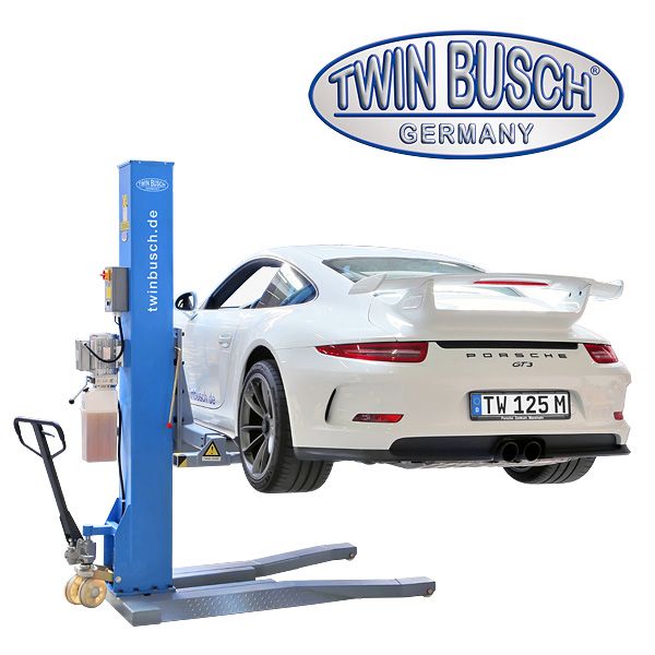Twin Busch TW 125 M – Elevador monocolumna portátil 2,5 t, 230 V, altura máx. 1.930 mm