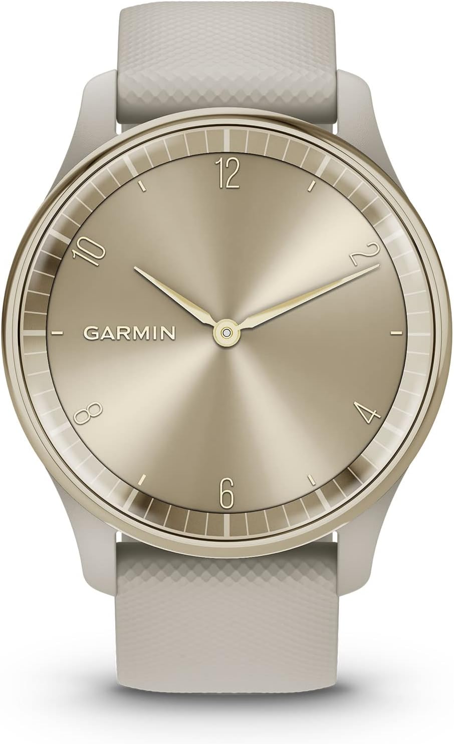 Garmin vívomove Trend Cream Gold – Reloj inteligente híbrido con correa de lino