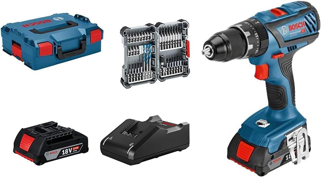 Bosch GSB 18V-28 Professional – Taladro percutor atornillador 18V con kit completo